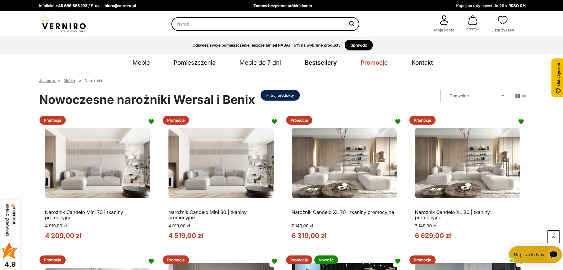 Narożniki Wersal z funkcją spania - rozwiązanie dla gościnnych domów