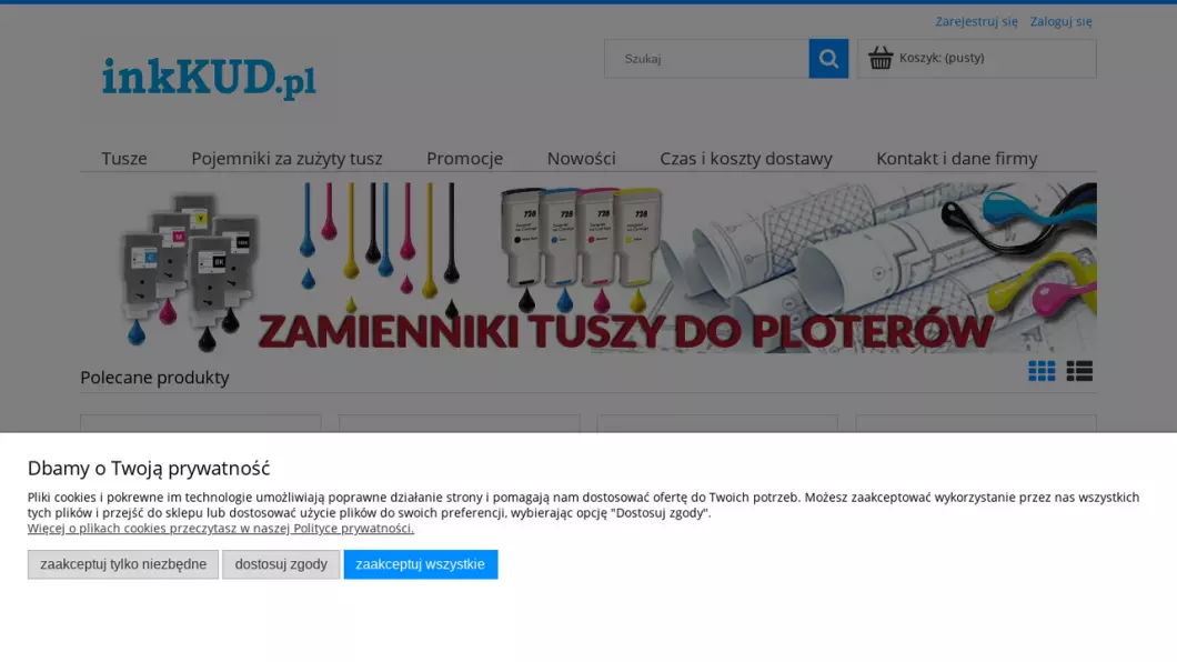 Zrzut ekranu strony internetowej firmy inkKUD.pl