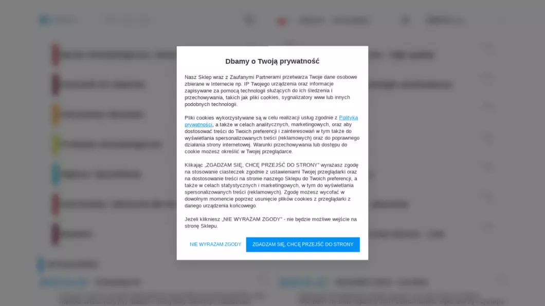 Zrzut ekranu strony internetowej firmy Sklep stomatologiczny POLYDENT
