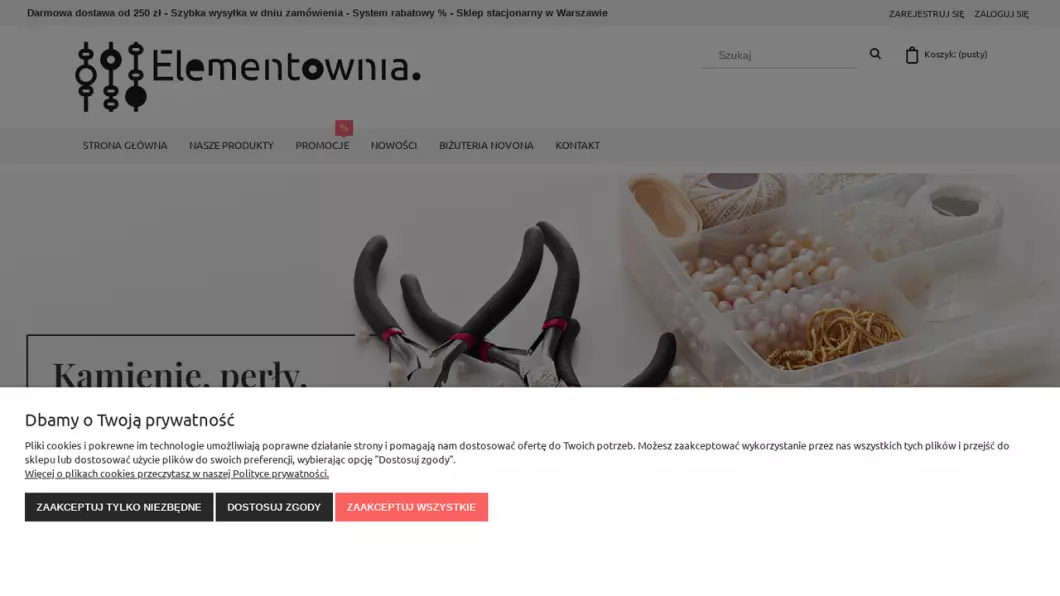 Zrzut ekranu strony internetowej firmy Elementownia