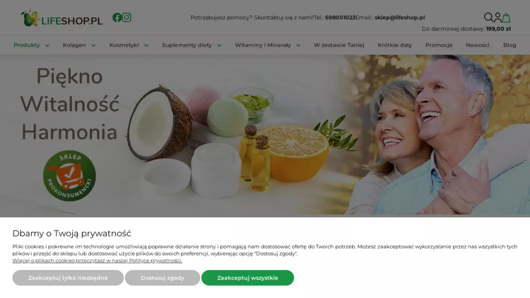 Zrzut ekranu strony internetowej firmy LifeShop