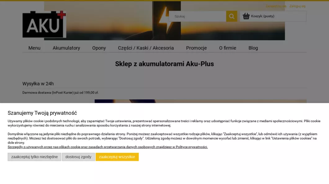 Zrzut ekranu strony internetowej firmy Sklep z akumulatorami Aku-Plus