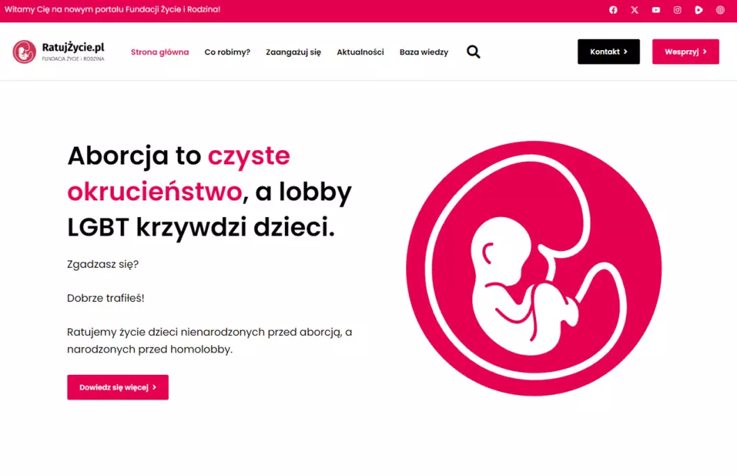 Zrzut ekranu strony internetowej firmy RatujŻycie.pl