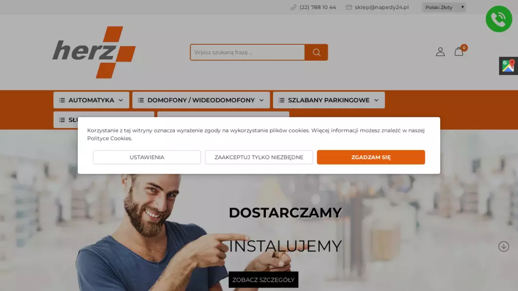 Zrzut ekranu strony internetowej firmy Wideodomofony Vidos-Sklep