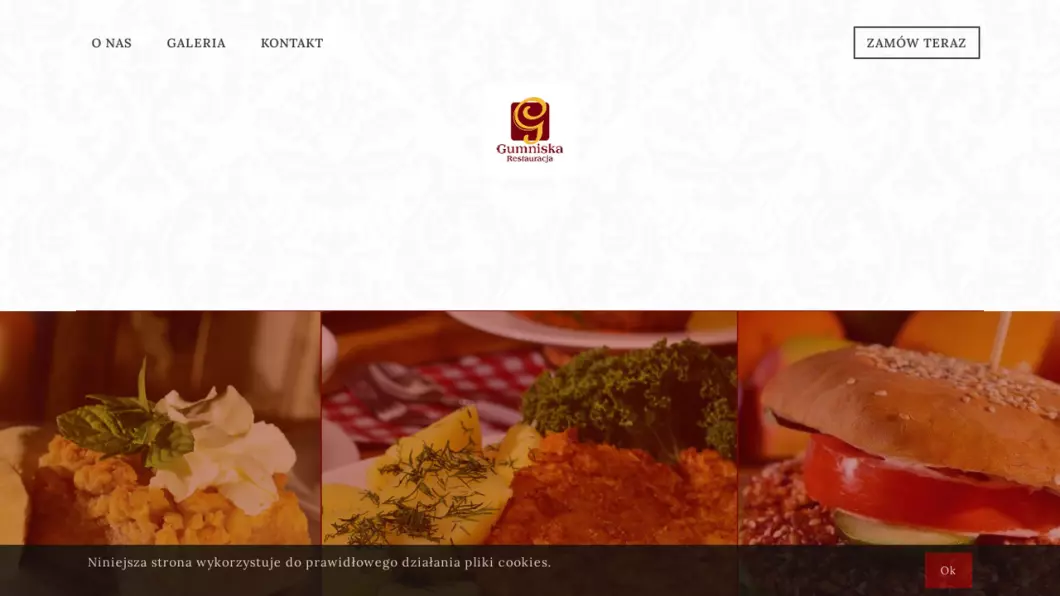 Zrzut ekranu strony internetowej firmy Restauracja Gumniska