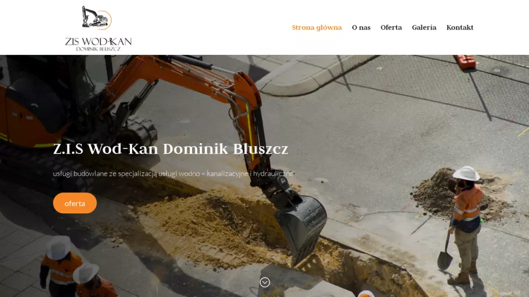 Zrzut ekranu strony internetowej firmy Usługi wodno-kanalizacyjne | Z.I.S  WOD-KAN Dominik Bluszcz