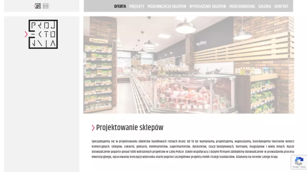 Zrzut ekranu strony internetowej firmy Bartek Michalik - Projekty sklepów