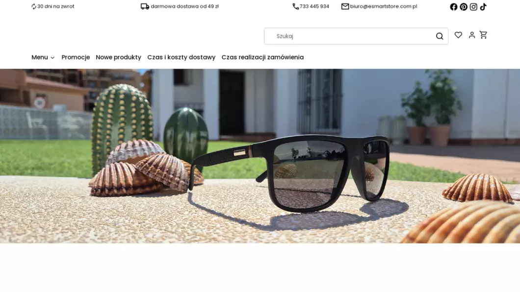 Zrzut ekranu strony internetowej firmy eSmartStore - internetowy sklep elektroniczny