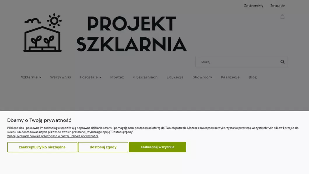 Zrzut ekranu strony internetowej firmy Szklarnie ogrodowe z montażem | Projekt Szklarnia