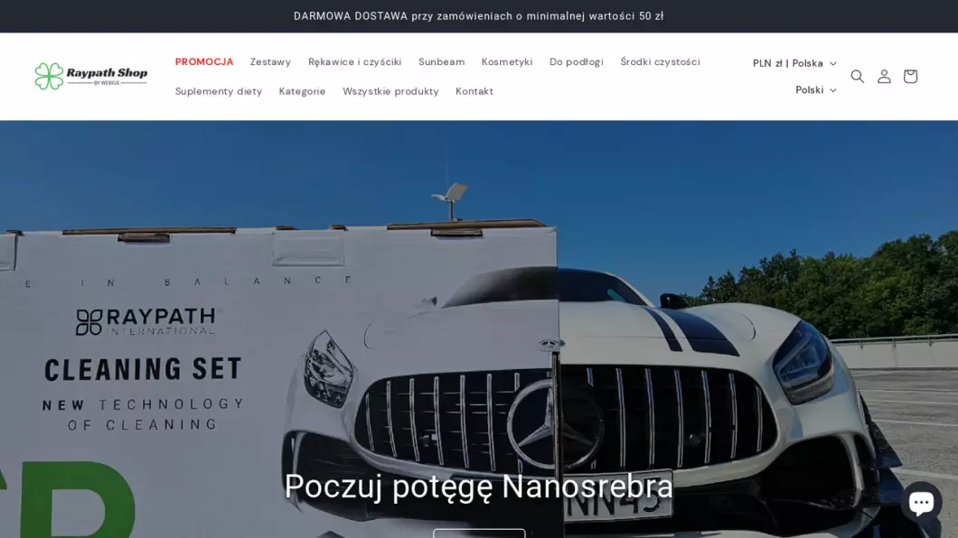 Zrzut ekranu strony internetowej firmy Raypath Shop