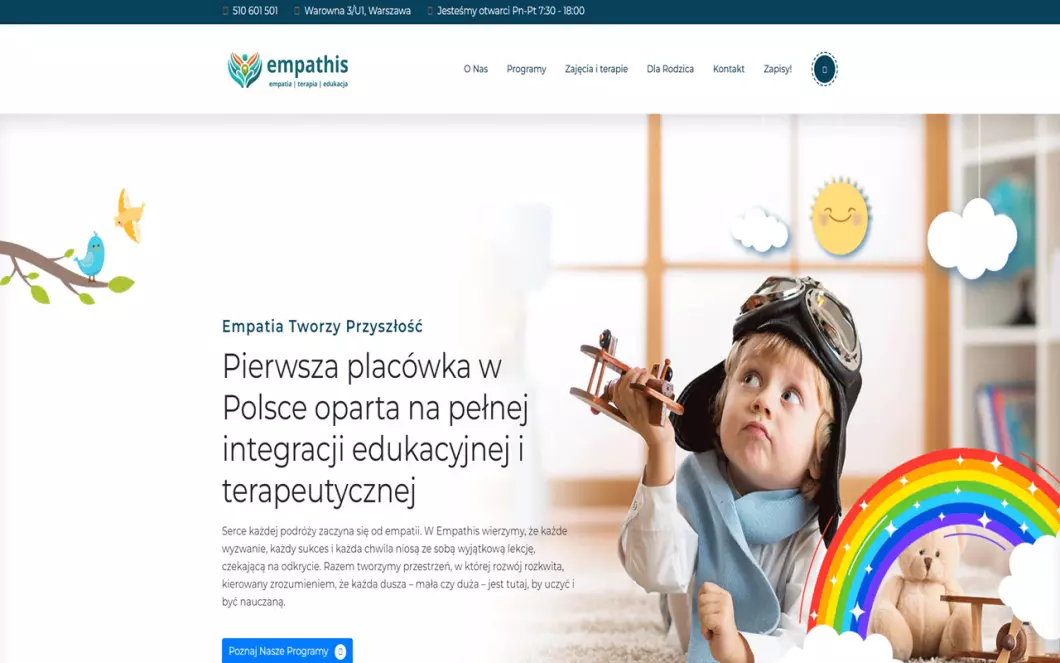 Zrzut ekranu strony internetowej firmy Empathis