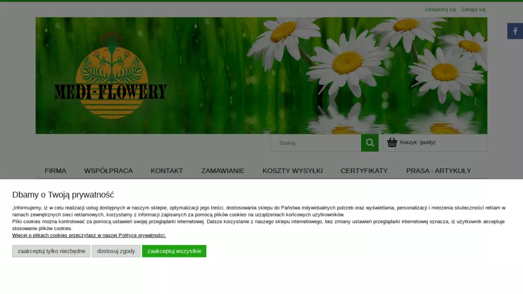 Zrzut ekranu strony internetowej firmy Medi-Flowery