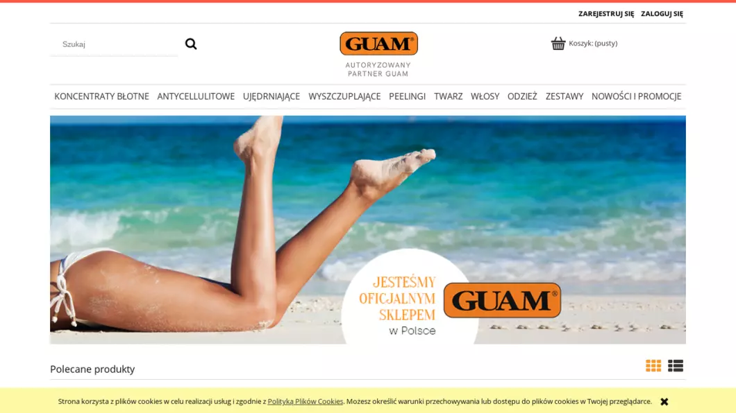 Zrzut ekranu strony internetowej firmy Kosmetyki Guam GuamSklep
