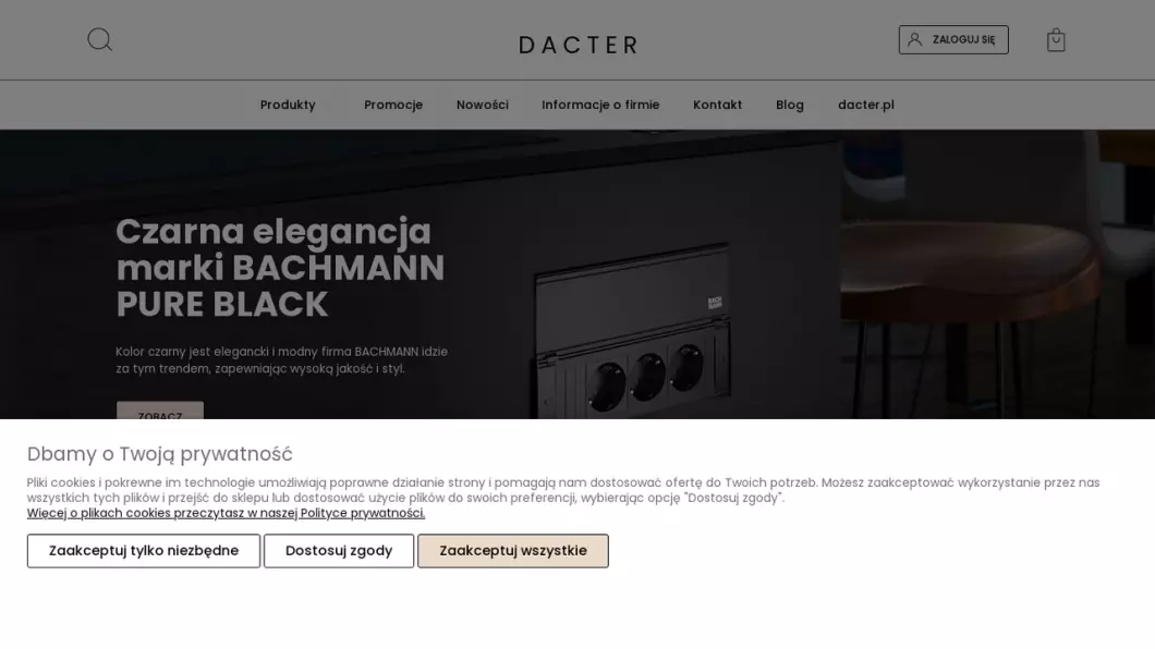 Zrzut ekranu strony internetowej firmy Akcesoria meblowe DAC TER