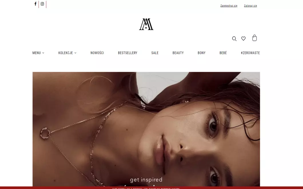 Zrzut ekranu strony internetowej firmy Sklep internetowy z biżuterią Alicja&Maria Jewellery