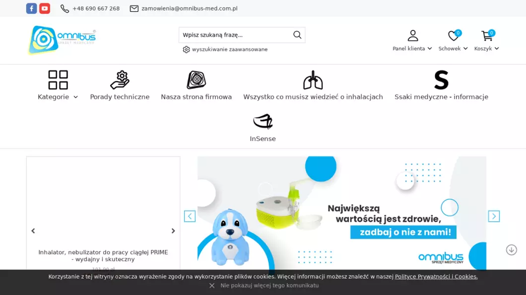 Zrzut ekranu strony internetowej firmy Sklep medyczny Omnibus